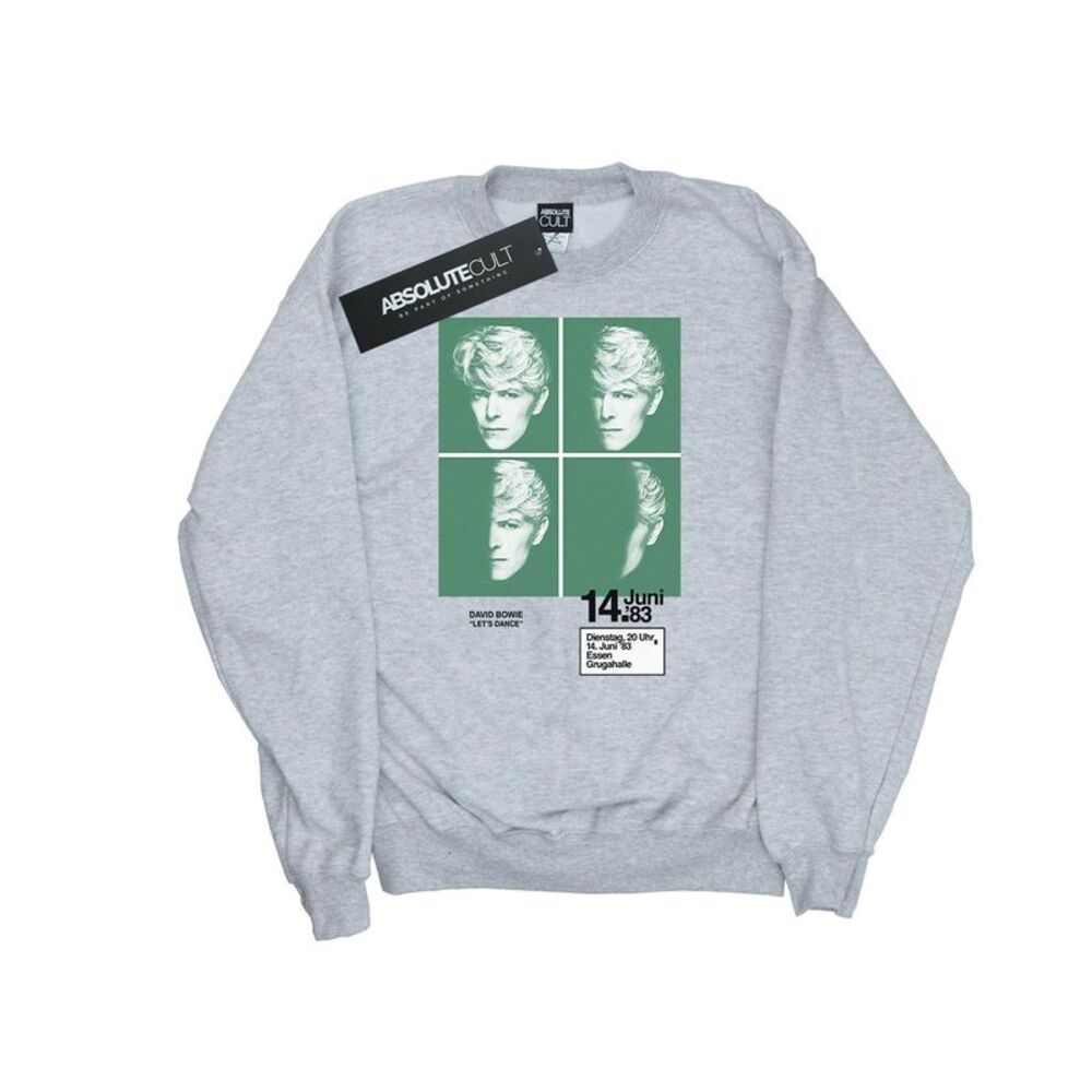 David Bowie Mens 1983 Concert Poster Sweatshirt / Sports Grey